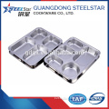 Rectangular stainless steel 5 compartment plate